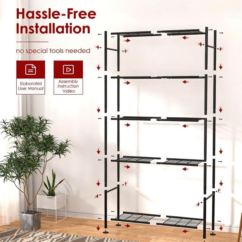 Multipurpose 5-Shelf Organizer Rack for Home & Garage