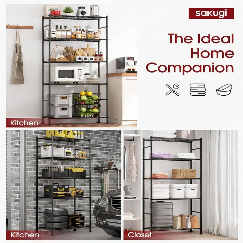Multipurpose 5-Shelf Organizer Rack for Home & Garage